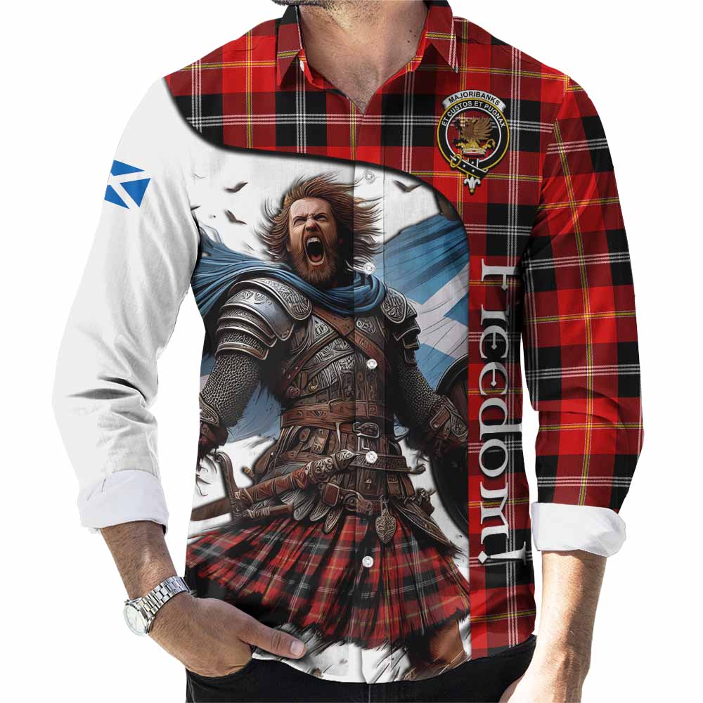 Majoribanks Crest Tartan Long Sleeve Button Shirt Inspired by the Freedom of Scottish Warrior Men's Shirt S - Tartan Vibes Clothing
