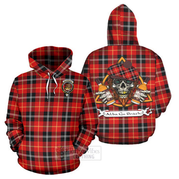 Majoribanks Tartan Hoodie with Family Crest and Bearded Skull Holding Bottles of Whiskey Zip Hoodie - Tartan Vibes Clothing