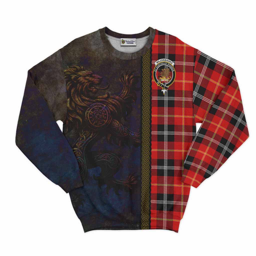 Majoribanks Tartan Family Crest Sweatshirt Alba Gu Brath Be Brave Lion Ancient Style Unisex - Tartan Vibes Clothing