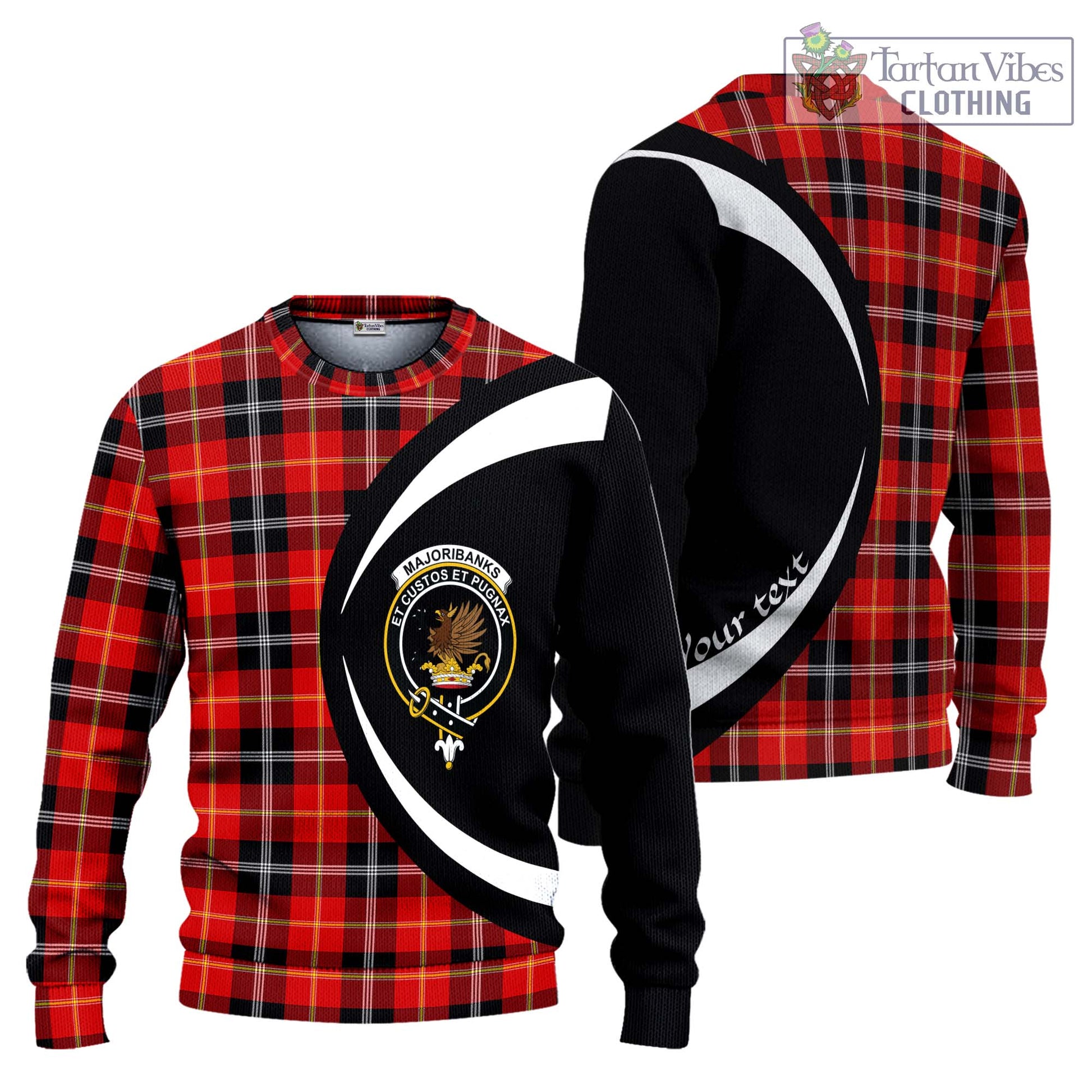 Majoribanks Tartan Ugly Sweater with Family Crest Circle Style Unisex - Tartan Vibes Clothing