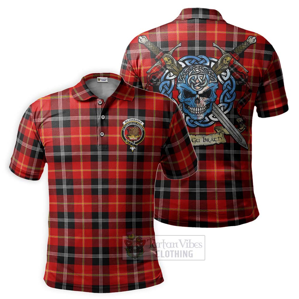 Majoribanks Tartan Polo Shirt with Family Crest Celtic Skull Style Kid - Tartan Vibes Clothing