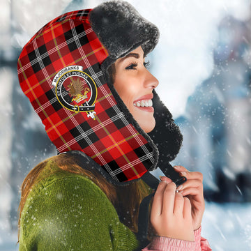 Majoribanks Tartan Winter Trapper Hat with Family Crest Winter Trapper Hat Universal Fit Circumference 22.8in (58cm) - Tartan Vibes Clothing