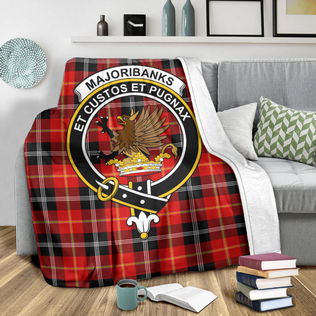 Majoribanks Tartan Blanket with Family Crest X-Large 59 x 79 inches 150 x 200 cm - Tartan Vibes Clothing