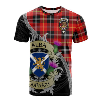 Majoribanks Tartan Family Crest Cotton T-shirt Lion Rampant Royal Thistle Shield Celtic Inspired