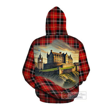 Majoribanks Tartan Family Crest Cotton Hoodie with Scottish Ancient Castle Style Pullover Hoodie - Tartan Vibes Clothing