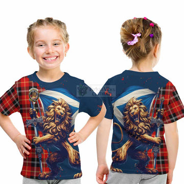 Majoribanks Tartan Family Crest Kid T-Shirt with Scottish Majestic Lion - Tartan Vibes Clothing