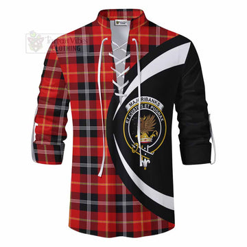 Majoribanks Tartan Ghillie Kilt Shirt with Family Crest Circle Style - Tartan Vibes Clothing