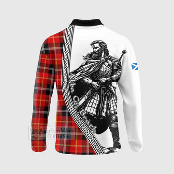 Majoribanks Tartan Clan Crest Long Sleeve Polo Shirt with Highlander Warrior Celtic Style - Tartan Vibes Clothing