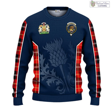 Majoribanks Tartan Knitted Sweatshirt with Family Crest and Scottish Thistle Vibes Sport Style