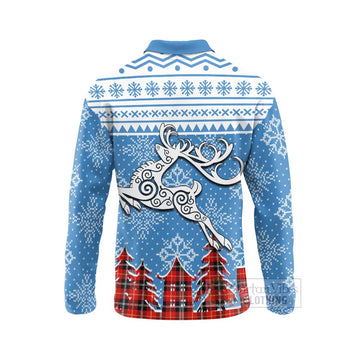 Majoribanks Clan Christmas Long Sleeve Polo Shirt Celtic Reindeer Style - Tartan Vibes Clothing