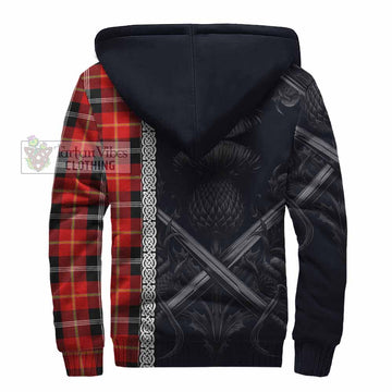 Majoribanks Tartan Sherpa Hoodie with Family Crest Cross Sword Thistle Celtic Vibes - Tartan Vibes Clothing