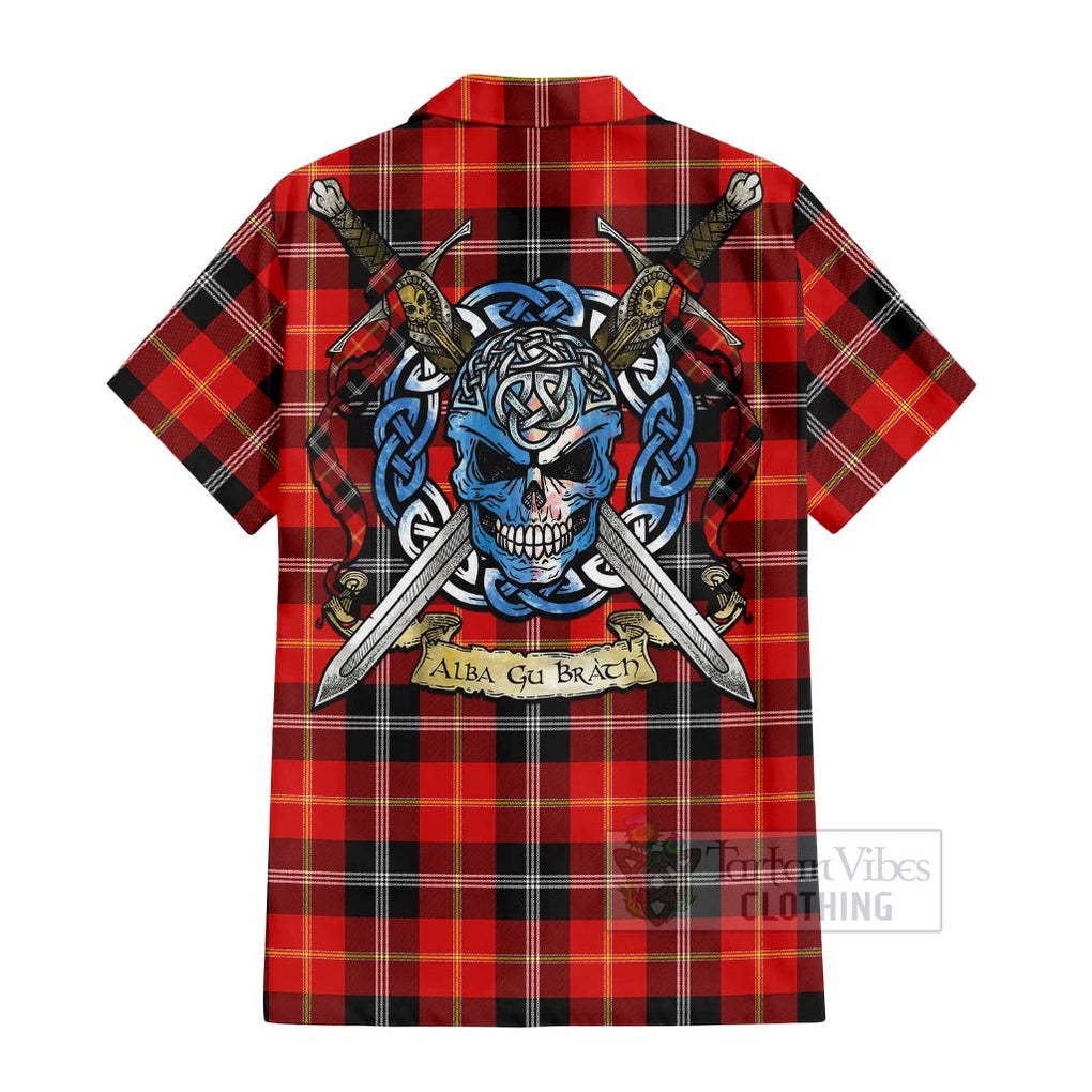 Majoribanks Tartan Hawaiian Shirt with Family Crest Celtic Skull Style - Tartan Vibes Clothing