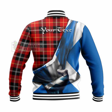 Majoribanks Tartan Baseball Jacket with Family Crest Scotland Patriotic Style - Tartan Vibes Clothing