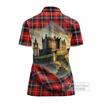 Majoribanks Tartan Family Crest Women's Polo Shirt with Scottish Ancient Castle Style - Tartan Vibes Clothing