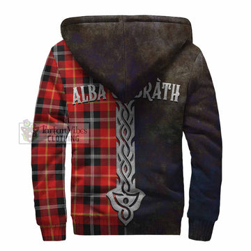 Tartan Vibes Clothing Majoribanks Tartan Family Crest Sherpa Hoodie Alba Gu Brath Be Brave Lion Ancient Style
