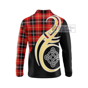 Majoribanks Tartan Long Sleeve Polo Shirt with Family Crest and Celtic Symbol Style - Tartan Vibes Clothing