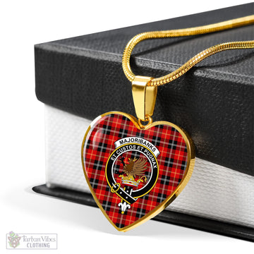 Majoribanks Tartan Heart Necklace with Family Crest - Tartan Vibes Clothing