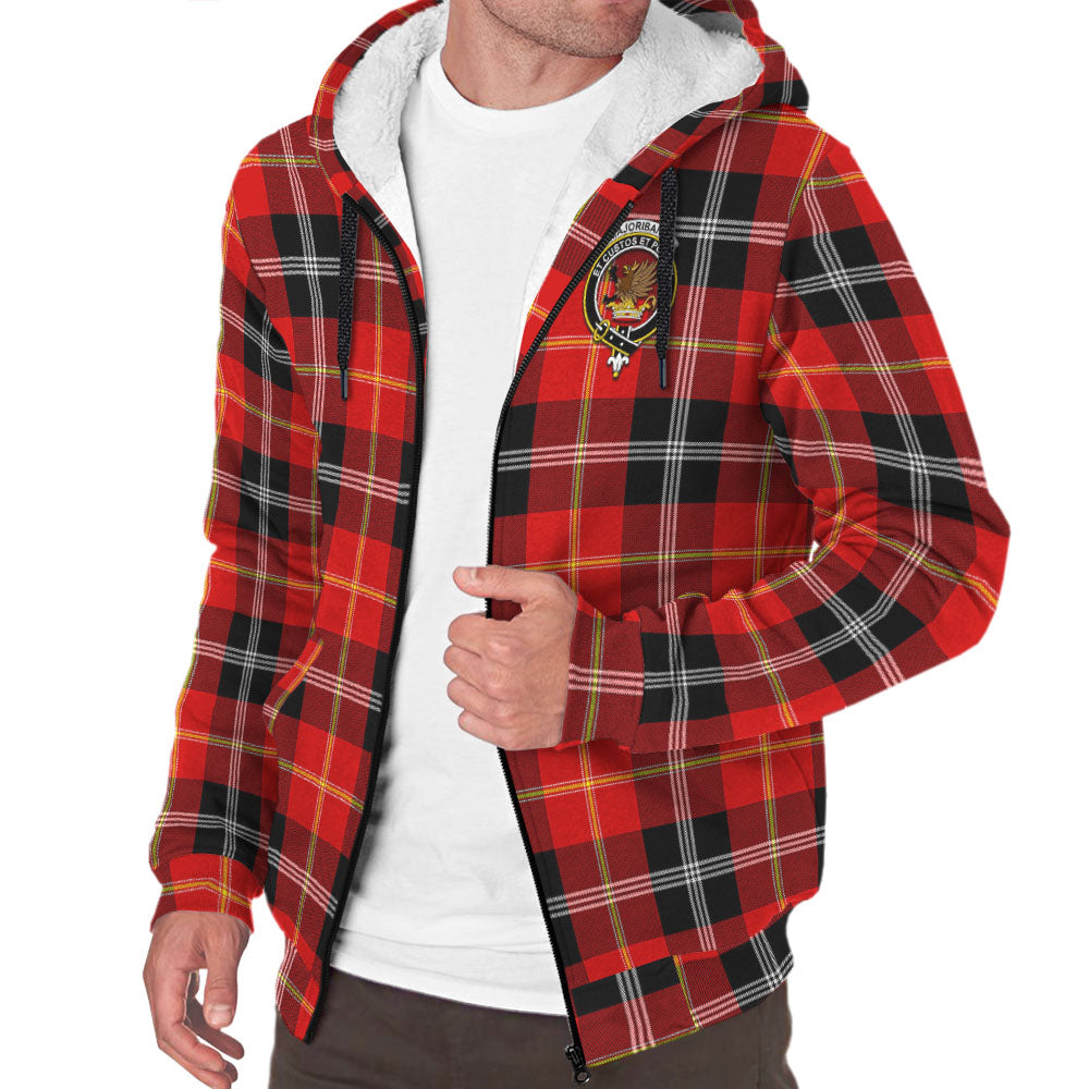 Majoribanks Tartan Sherpa Hoodie with Family Crest - Tartan Vibes Clothing