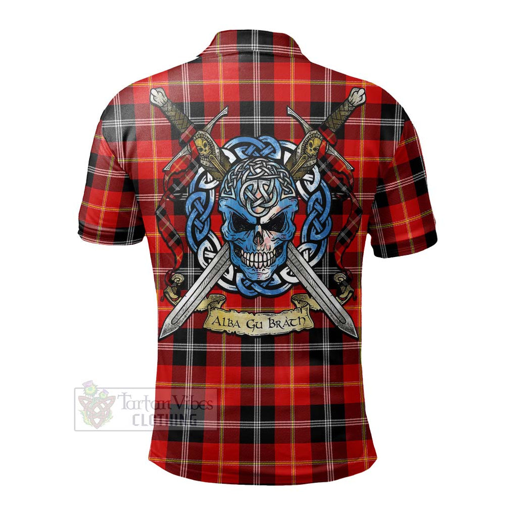 Majoribanks Tartan Polo Shirt with Family Crest Celtic Skull Style - Tartan Vibes Clothing