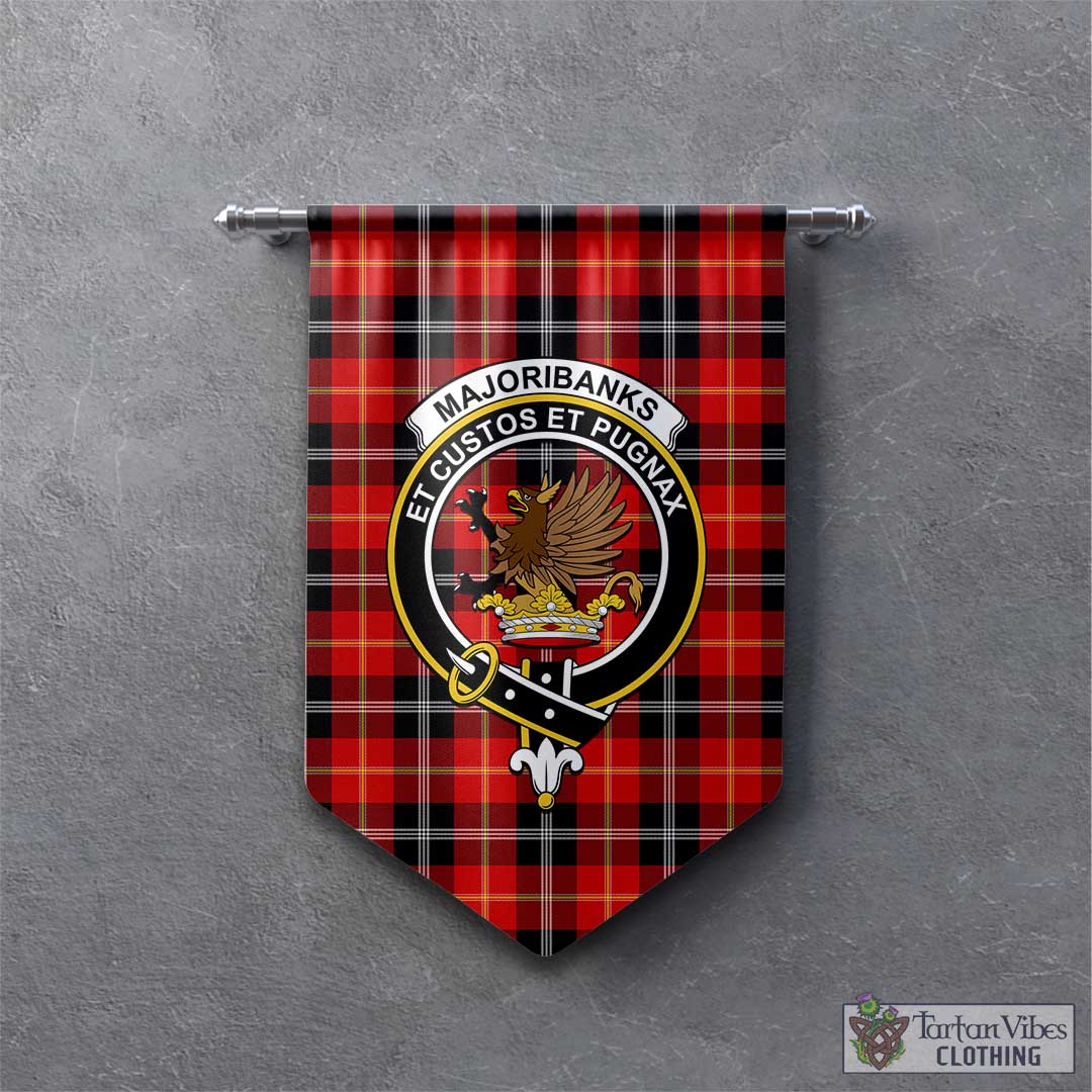 Majoribanks Tartan Gonfalon, Tartan Banner with Family Crest - Tartan Vibes Clothing