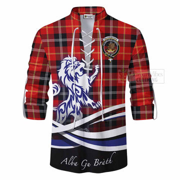 Majoribanks Tartan Ghillie Kilt Shirt with Alba Gu Brath Regal Lion Emblem - Tartan Vibes Clothing