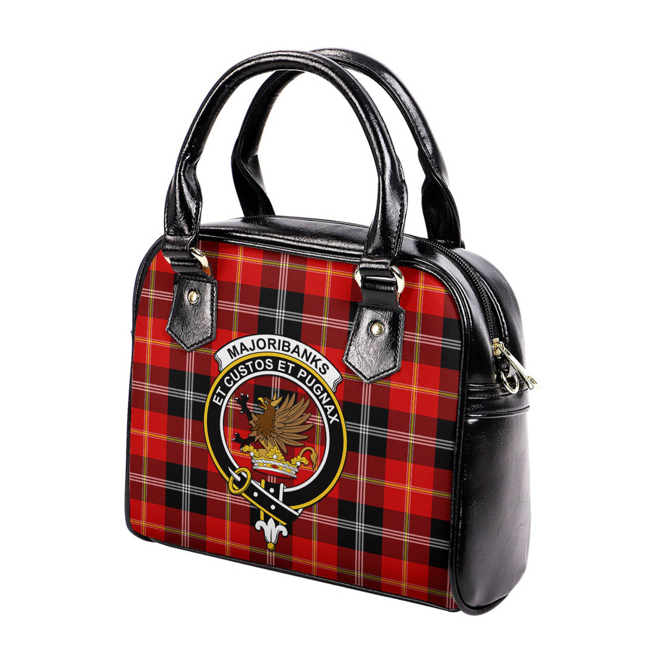 Majoribanks Tartan Shoulder Handbags with Family Crest - Tartanvibesclothing