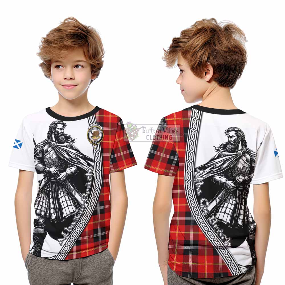 Majoribanks Tartan Clan Crest Kid T-Shirt with Highlander Warrior Celtic Style - Tartan Vibes Clothing
