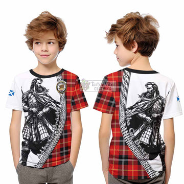 Majoribanks Tartan Clan Crest Kid T-Shirt with Highlander Warrior Celtic Style - Tartan Vibes Clothing