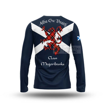Majoribanks Tartan Lion Rampant Long Sleeve T-Shirt Proudly Display Your Heritage with Alba Gu Brath and Clan Name - Tartan Vibes Clothing
