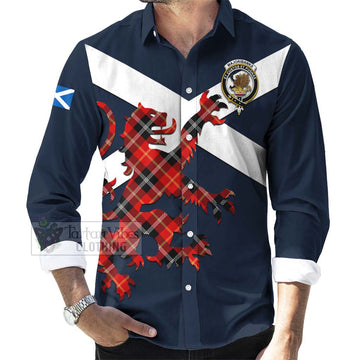 Majoribanks Tartan Lion Rampant Long Sleeve Button Shirt Proudly Display Your Heritage with Alba Gu Brath and Clan Name Men's Shirt - Tartan Vibes Clothing