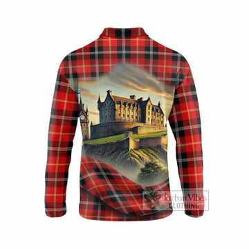 Majoribanks Tartan Family Crest Long Sleeve Polo Shirt with Scottish Ancient Castle Style - Tartan Vibes Clothing