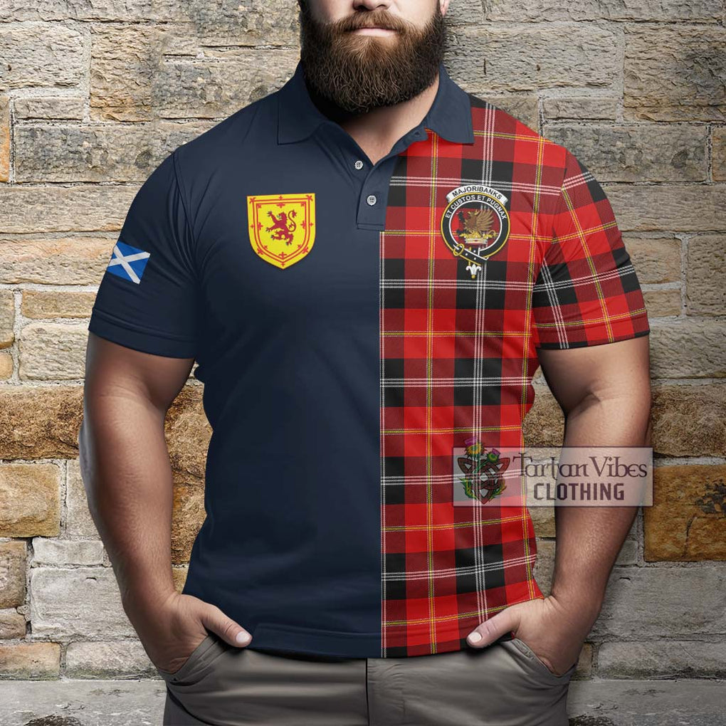 Majoribanks Tartan Polo Shirt Alba with Scottish Lion Royal Arm Half Style - Tartan Vibes Clothing