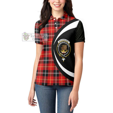 Majoribanks Tartan Women's Polo Shirt with Family Crest Circle Style - Tartan Vibes Clothing