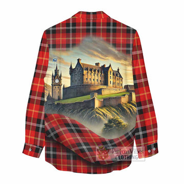Majoribanks Tartan Family Crest Women's Casual Shirt with Scottish Ancient Castle Style - Tartan Vibes Clothing