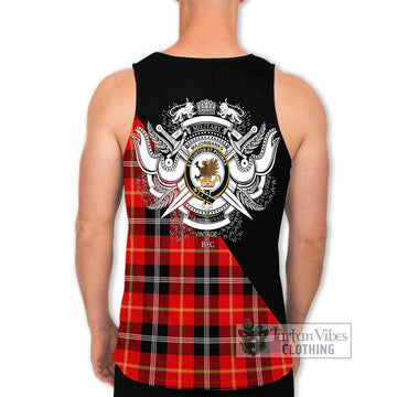 Majoribanks Tartan Men's Tank Top with Family Crest and Military Logo Style - Tartan Vibes Clothing