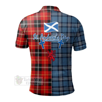Majoribanks Tartan Polo Shirt Happy St. Andrew's Day Half Tartan Style - Tartan Vibes Clothing