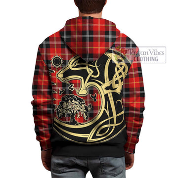 Majoribanks Tartan Hoodie with Family Crest Celtic Wolf Style - Tartan Vibes Clothing