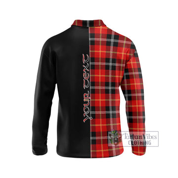 Majoribanks Tartan Long Sleeve Polo Shirt with Family Crest and Half Of Me Style - Tartan Vibes Clothing