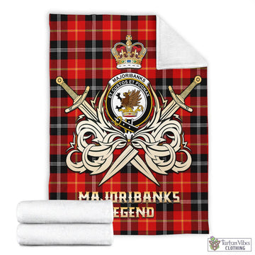 Majoribanks Tartan Blanket with Clan Crest and the Golden Sword of Courageous Legacy