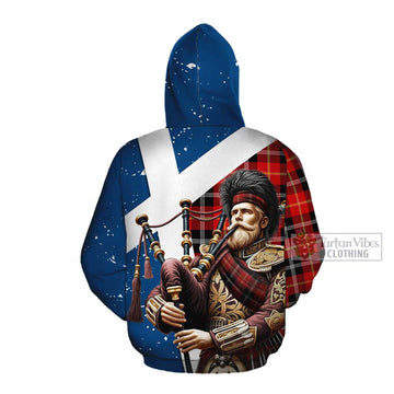 Majoribanks Tartan Cotton Hoodie with Family Crest Scottish Bagpiper Vibes Pullover Hoodie - Tartan Vibes Clothing