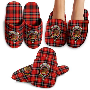 Majoribanks Tartan Home Slippers with Family Crest - Tartan Vibes Clothing