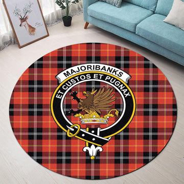 Majoribanks Tartan Round Rug with Family Crest - Tartan Vibes Clothing