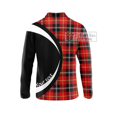 Majoribanks Tartan Long Sleeve Polo Shirt with Family Crest Circle Style - Tartan Vibes Clothing