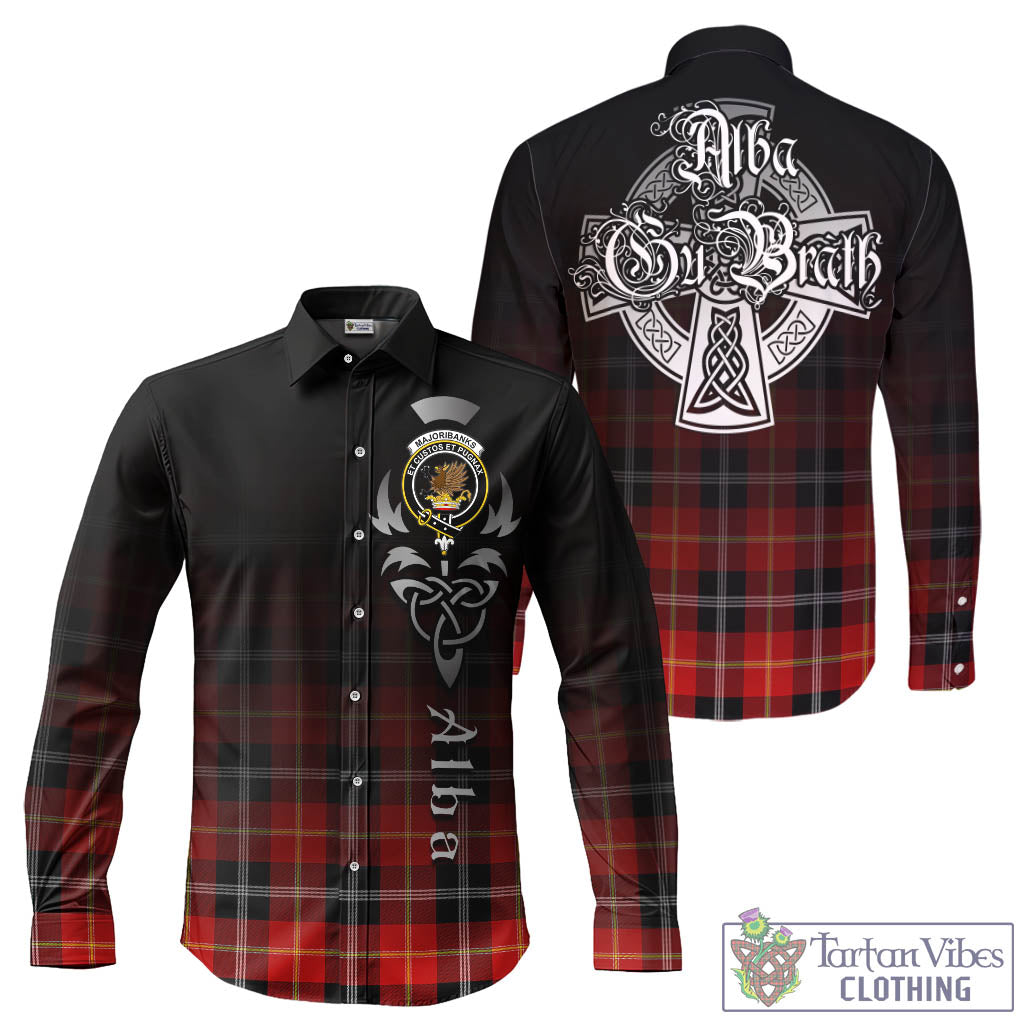 Majoribanks Tartan Long Sleeve Button Up Featuring Alba Gu Brath Family Crest Celtic Inspired - Tartan Vibes Clothing
