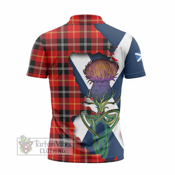Majoribanks Tartan Family Crest Zipper Polo Shirt Scottish Thistle Celtic Inspired - Tartan Vibes Clothing