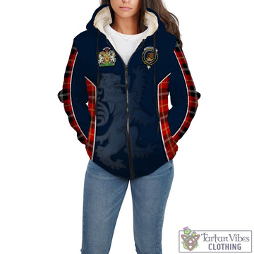 Majoribanks Tartan Sherpa Hoodie with Family Crest and Lion Rampant Vibes Sport Style