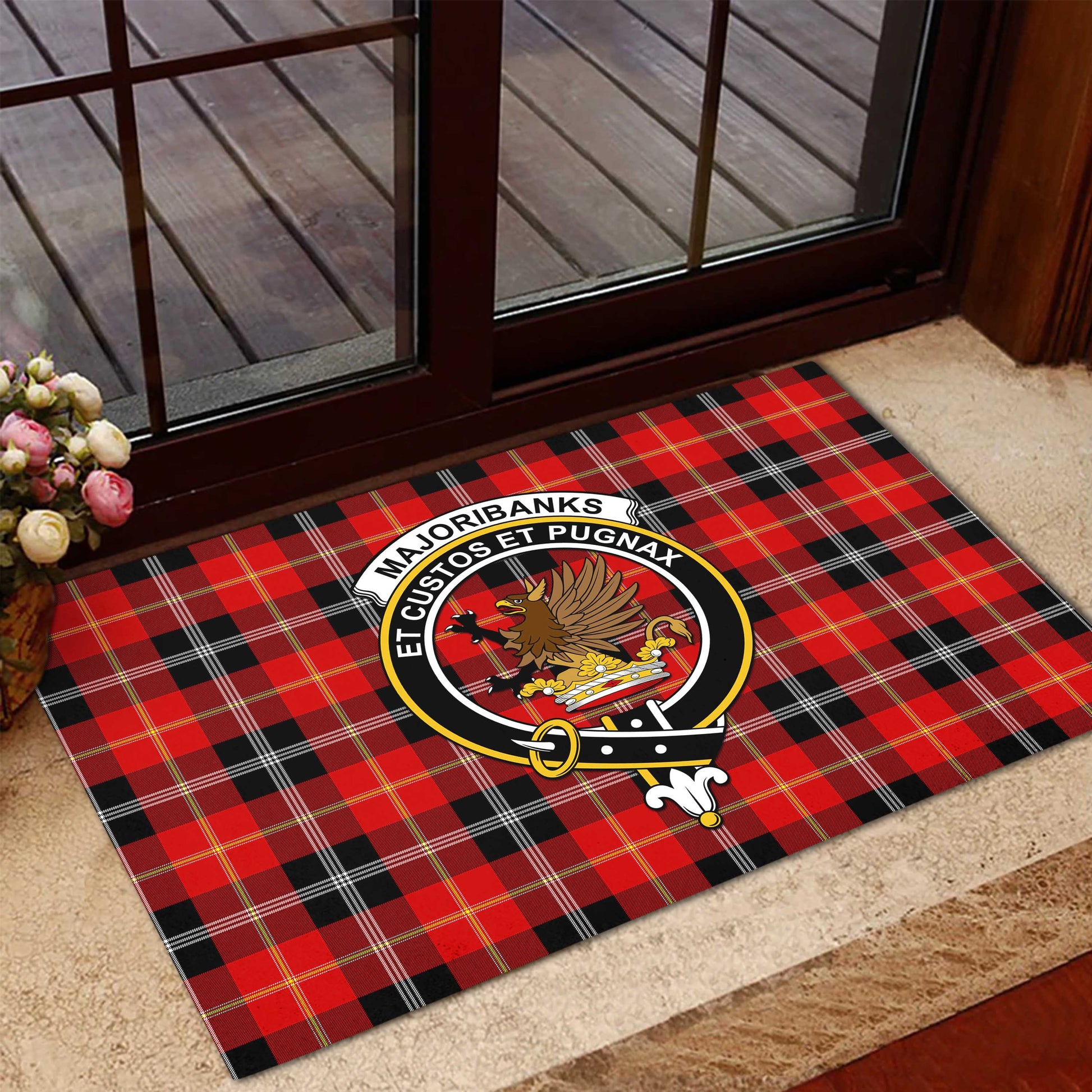 Majoribanks Tartan Rubber Doormat with Family Crest - Tartan Vibes Clothing