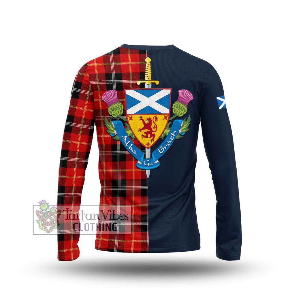 Majoribanks Tartan Long Sleeve T-Shirt Alba with Scottish Lion Royal Arm Half Style - Tartan Vibes Clothing