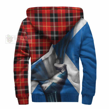 Majoribanks Tartan Sherpa Hoodie with Family Crest Scotland Patriotic Style - Tartan Vibes Clothing