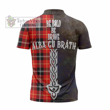 Majoribanks Tartan Family Crest Zipper Polo Shirt Alba Gu Brath Be Brave Lion Ancient Style - Tartan Vibes Clothing